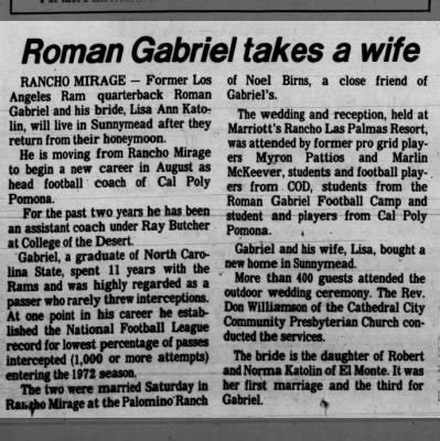 lisa katolin|roman gabriel legacy.